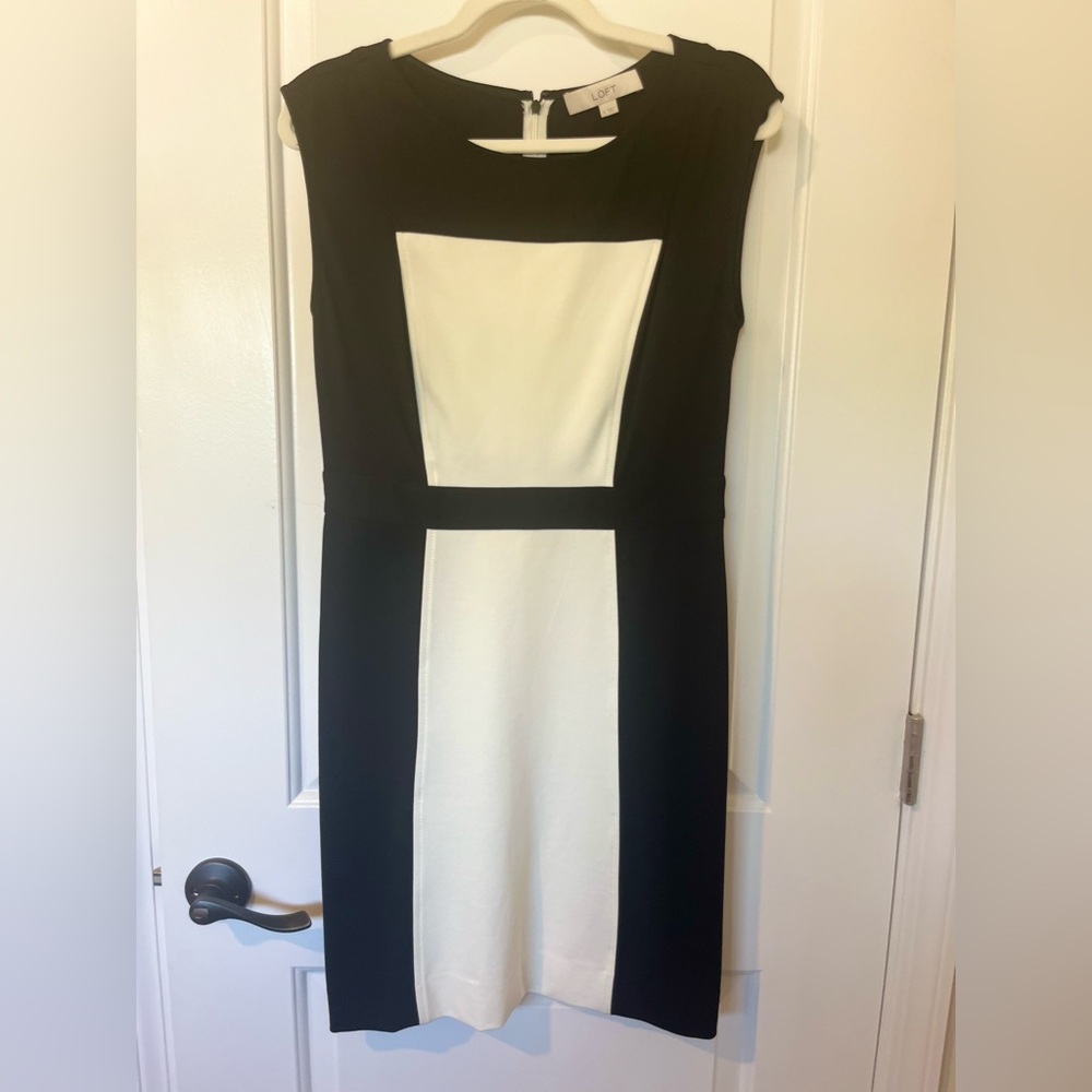 Black and crème Block dress by Anne Taylor loft size 6